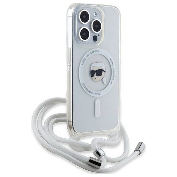 Original Case APPLE IPHONE 15 PRO Karl Lagerfeld Hardcase Silicone Choupette Head MagSafe (KLHMP15LHCKHNT) transparent 3666339287009