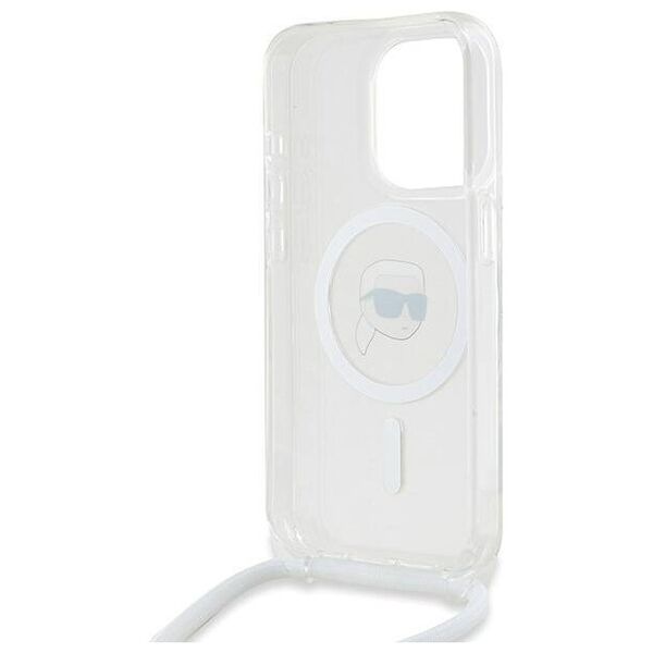 Original Case APPLE IPHONE 15 PRO Karl Lagerfeld Hardcase Silicone Choupette Head MagSafe (KLHMP15LHCKHNT) transparent 3666339287009