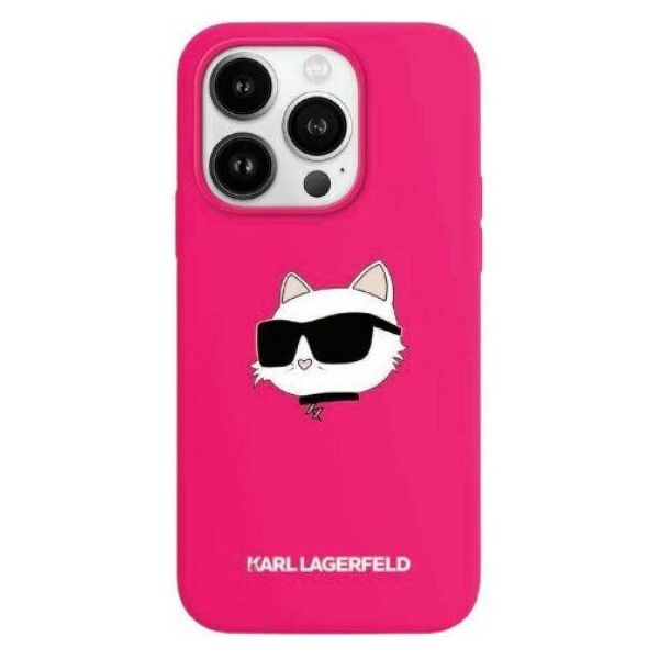 Original Case IPHONE 15 PLUS / 14 PLUS Karl Lagerfeld Hardcase IML Crossbody Monogram Karl & Choupette Head MagSafe (KLHMP15MSCHPPLF) pink 3666339257415