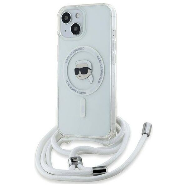 Original Case IPHONE 13 / 14 / 15 Karl Lagerfeld Hardcase Silicone Choupette Head MagSafe (KLHMP15SHCKHNT) transparent 3666339286989