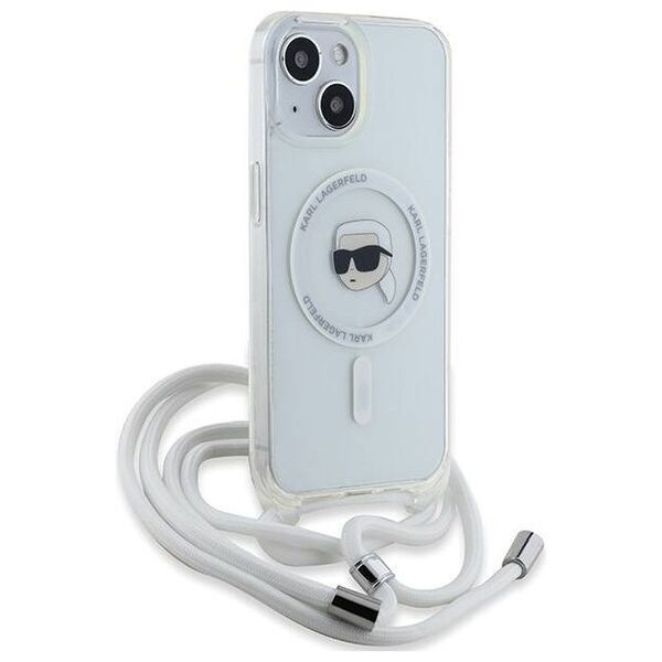 Original Case IPHONE 13 / 14 / 15 Karl Lagerfeld Hardcase Silicone Choupette Head MagSafe (KLHMP15SHCKHNT) transparent 3666339286989