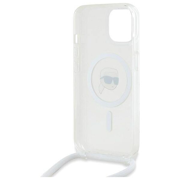 Original Case IPHONE 13 / 14 / 15 Karl Lagerfeld Hardcase Silicone Choupette Head MagSafe (KLHMP15SHCKHNT) transparent 3666339286989