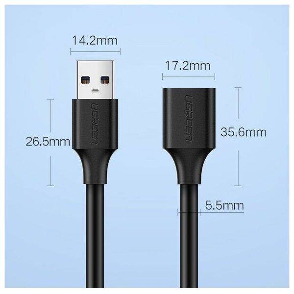 UGREEN USB 3.0 extended cable 1.5 m (black) 6957303831265