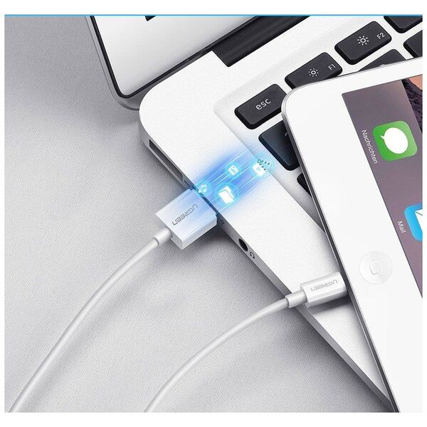 UGREEN Nickel plated Lightning Cable MFi 1m (white) 6957303827282