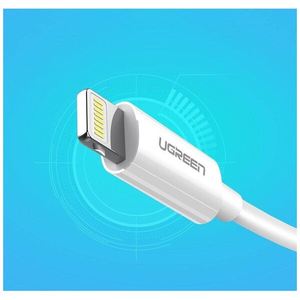 UGREEN Nickel plated Lightning Cable MFi 1m (white) 6957303827282