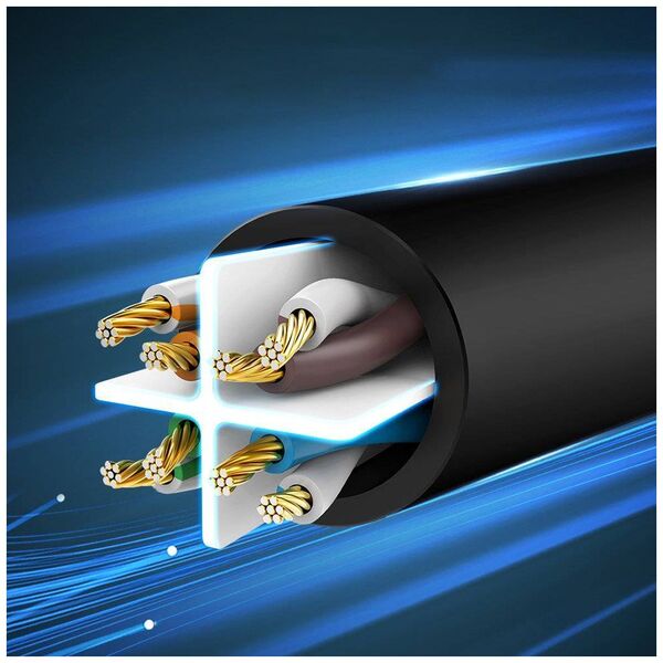 UGREEN Ethernet RJ45 Flat Network Cable, Cat.6, UTP, 8m (Black) 6957303851775