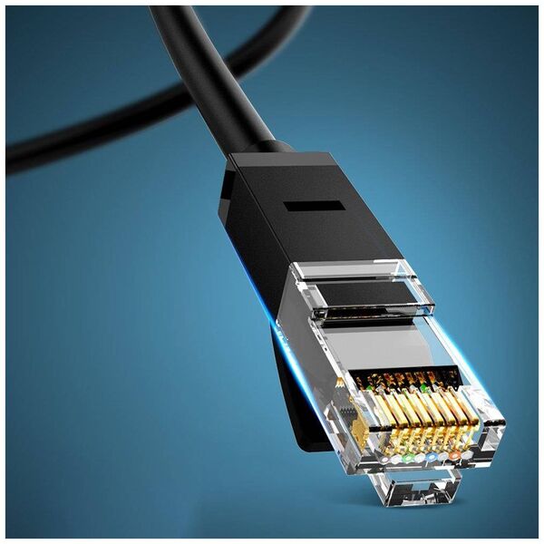UGREEN Ethernet RJ45 Flat Network Cable, Cat.6, UTP, 8m (Black) 6957303851775