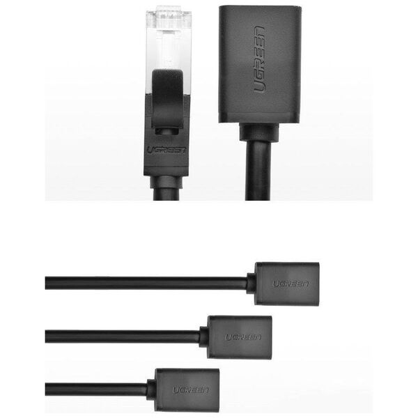 UGREEN Cat 6 FTP Ethernet RJ45 Extension Male/Female PatchCords with Shielding 3m (black) 6957303882823