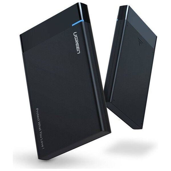 2.5" External HDD/SSD enclosure UGREEN US221, SATA 3.0, USB-C, 50cm (black) 6957303838486