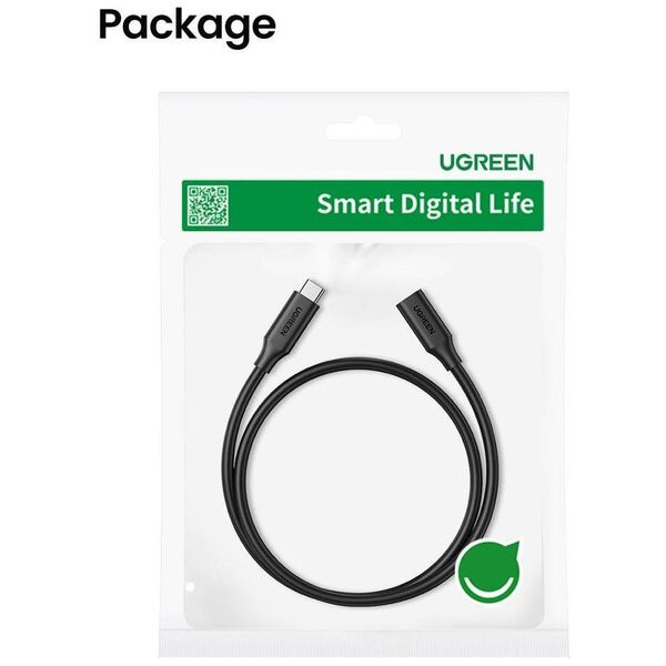 UGREEN USB Type C 3.1 Gen2 Male to Female Cable Nickel Plating 1m (Black) 6957303813872