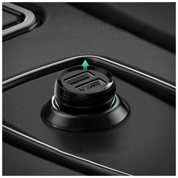 UGREEN car charger ED018, 2x USB, 24W (black) 6957303858750