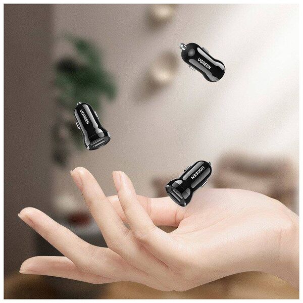 UGREEN car charger ED018, 2x USB, 24W (black) 6957303858750