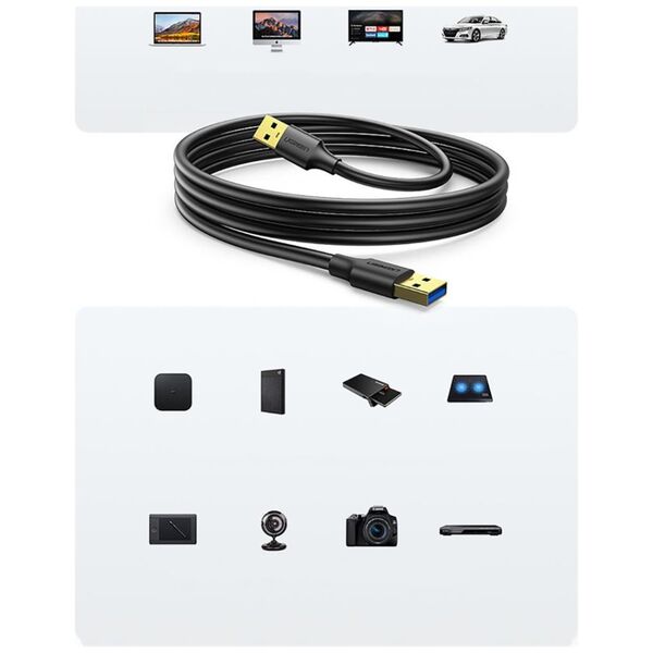 UGREEN USB 3.0 A-A Cable 3m (black) 6957303895762
