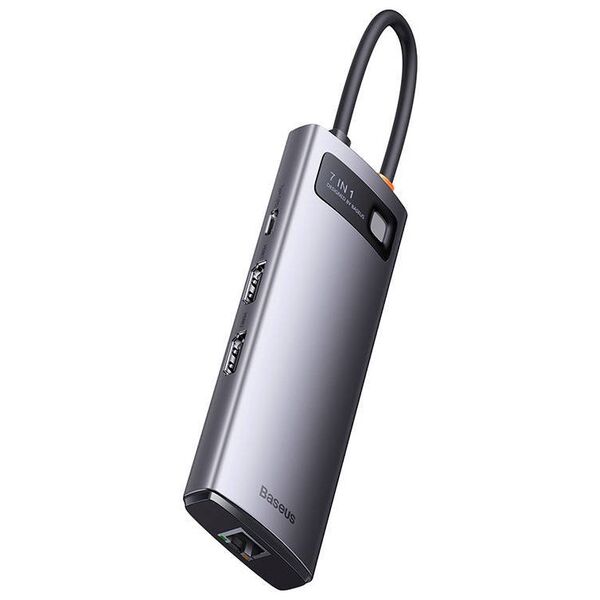 Hub 7in1 Baseus Metal Gleam Series, USB-C to 3x USB 3.0 + HDMI + USB-C PD + VGA + Ethernet RJ45 6932172608248