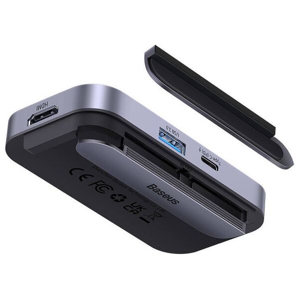 Hub 4in1 Baseus PadJoy Series USB-C to USB 3.0 + HDMI + USB-C PD + jack 3.5mm (Grey) 6932172613945
