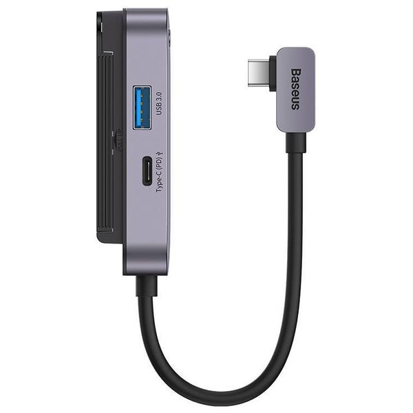 Hub 6in1 Baseus PadJoy Series USB-C to USB 3.0 + HDMI + USB-C PD + jack 3.5mm + SD/TF (Grey) 6932172613952