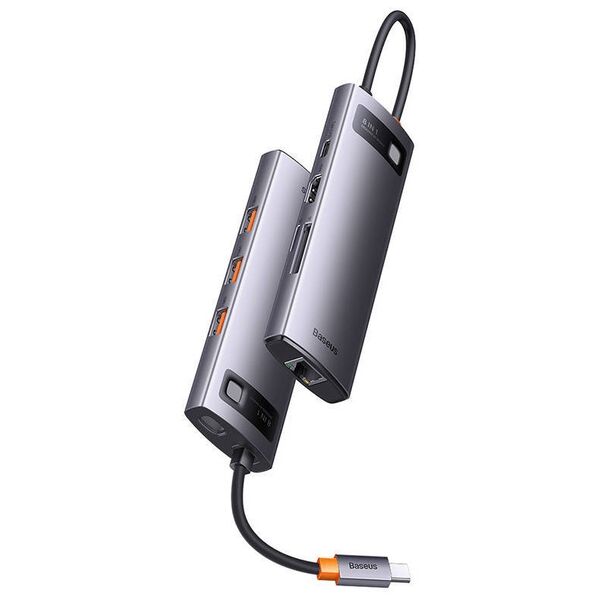 Hub 8in1 Baseus StarJoy Series, USB-C to 3x USB 3.1 + HDMI + USB-C PD + RJ45 + microSD/SD 6932172622169
