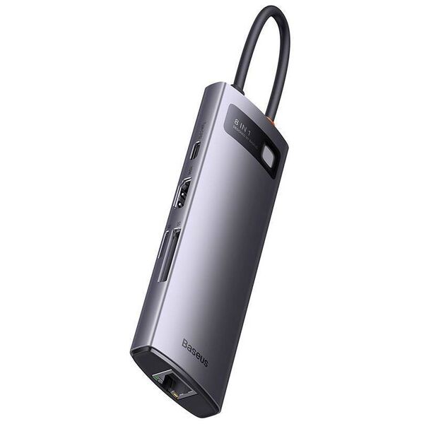 Hub 8w1 Baseus StarJoy Metal Glam Series, USB-C do HDMI + 3 x USB 3.0 + USB-C PD + RJ45 + SD/TF 6932172622152