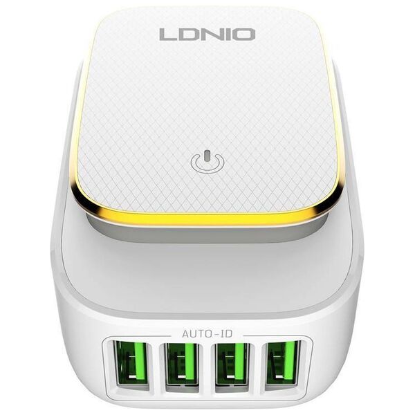 LDNIO A4405 4USB, LED lamp Wall charger + Lightning Cable 5905316142374