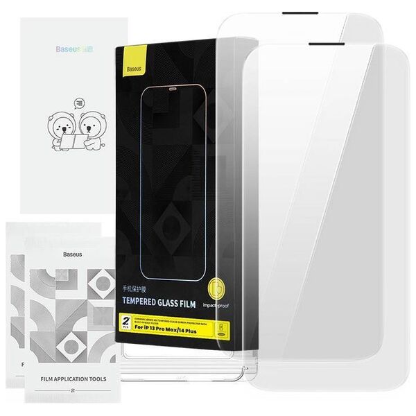 Tempered Glass IPHONE 13 PRO MAX / 14 PLUS Baseus Corning with a dust filter 6932172631772