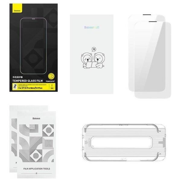 Tempered Glass IPHONE 13 PRO MAX / 14 PLUS Baseus Corning with a dust filter 6932172631772