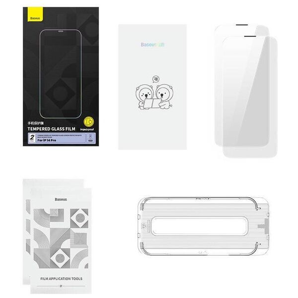 Tempered Glass IPHONE 14 PRO Baseus Corning with a dust filter 6932172631758