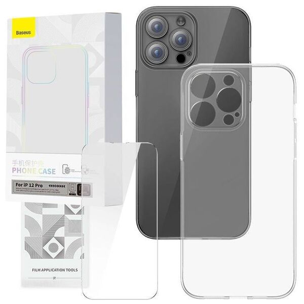 Case IPHONE 12 PRO Baseus Corning & Tempered glass transparent 6932172629755