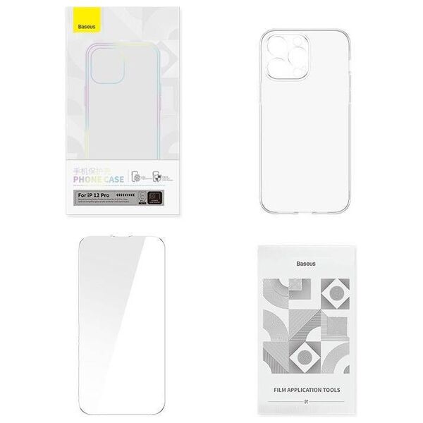 Case IPHONE 12 PRO Baseus Corning & Tempered glass transparent 6932172629755