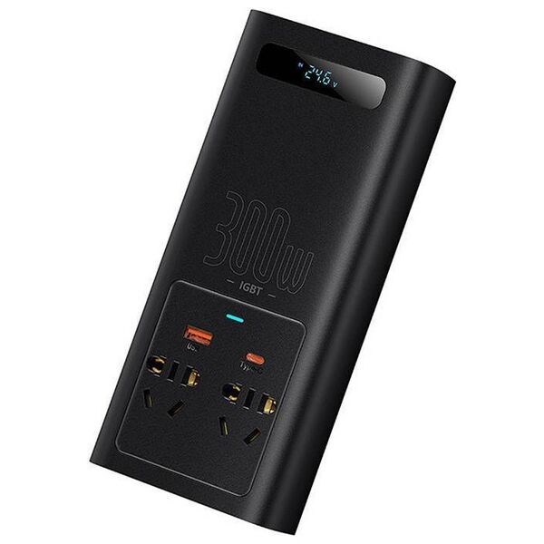 Power Inverter Baseus 300W (24V CN/EU) (black) 6932172629687