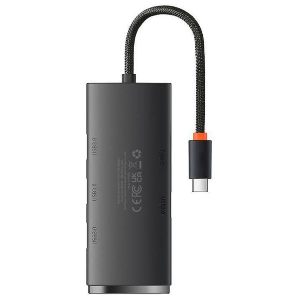 HUB  Adapter 4-Port USB-C Baseus OS-Lite 25cm (Black) 6932172628352