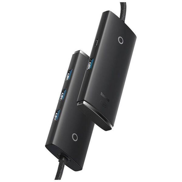 HUB  Adapter 4-Port USB-C Baseus OS-Lite 25cm (Black) 6932172628352