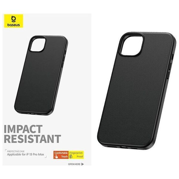 Case APPLE IPHONE 15 PRO MAX Baseus Fauxther Series black 6932172641191