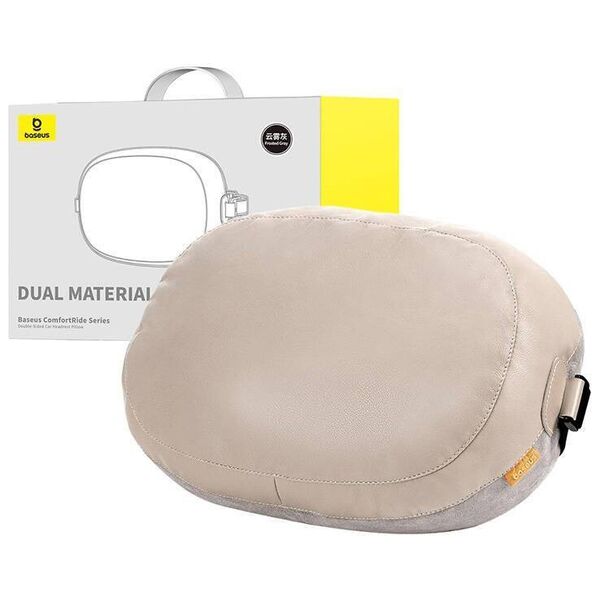 Double sided Car Headrest Mounted Pillow Baseus Comfort Ride (grey) 6932172647452