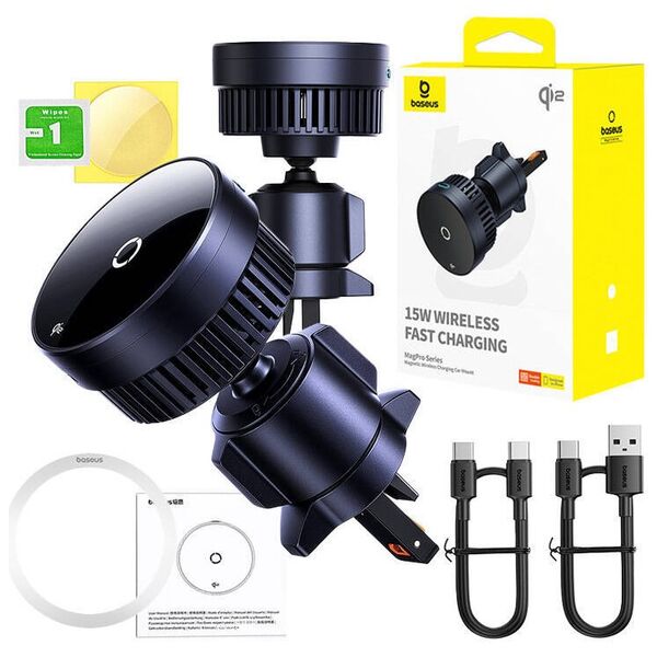 Car holder with inductive charger Baseus MagPro  15W Qi2.0 (Black) 6932172652630