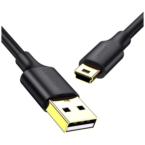 Ugreen 5 pin gold-plated USB cable - mini USB 0.25m black (US132)