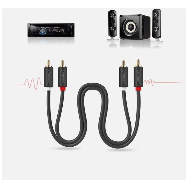 UGREEN 2RCA (Cinch) to 2RCA (Cinch) Cable 5m (black) 6957303815203
