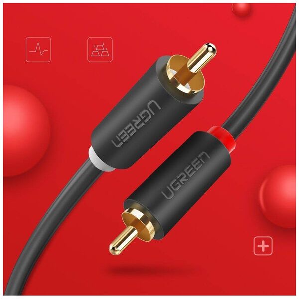 UGREEN 2RCA (Cinch) to 2RCA (Cinch) Cable 5m (black) 6957303815203