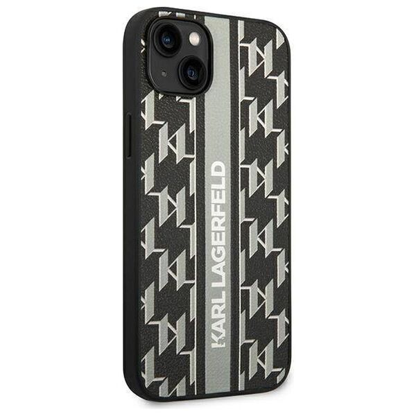Original Case IPHONE 14 PLUS Karl Lagerfeld Hardcase Monogram Stripe (KLHCP14MPGKLSKG) gray 3666339084899