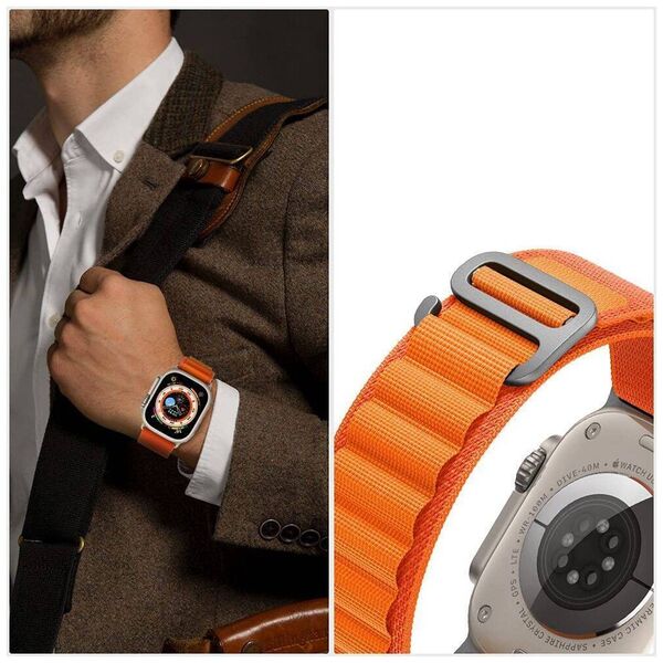 Strap for APPLE WATCH 4 / 5 / 6 / 7 / 8 / 9 / SE / ULTRA 1 / 2 (42 / 44 / 45 / 49 MM) Tech-Protect Nylon Pro Titanium 5906302301539