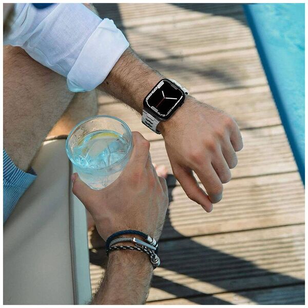 Strap for APPLE WATCH 4 / 5 / 6 / 7 / 8 / 9 / SE / ULTRA 1 / 2 (42 / 44 / 45 / 49 MM) Tech-Protect Stainless TItanium 5906203699582