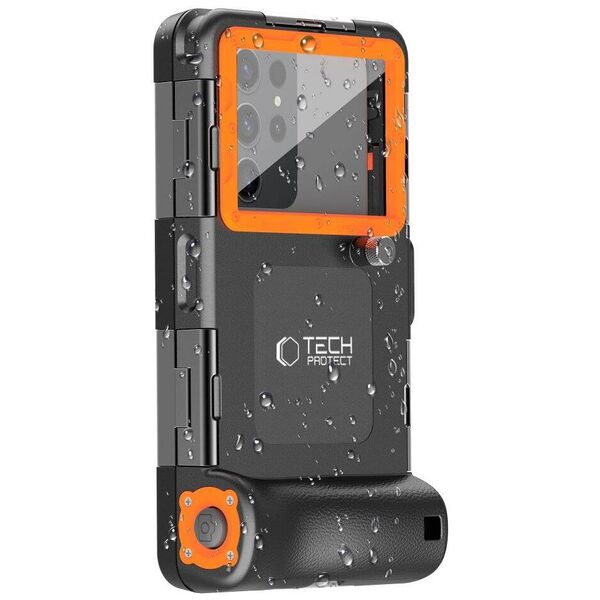 Case Tech-Protect IPX8 Diving Waterproof Case Universal black & orange 5906302310234