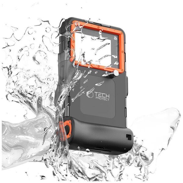 Case Tech-Protect IPX8 Diving Waterproof Case Universal black & orange 5906302310234