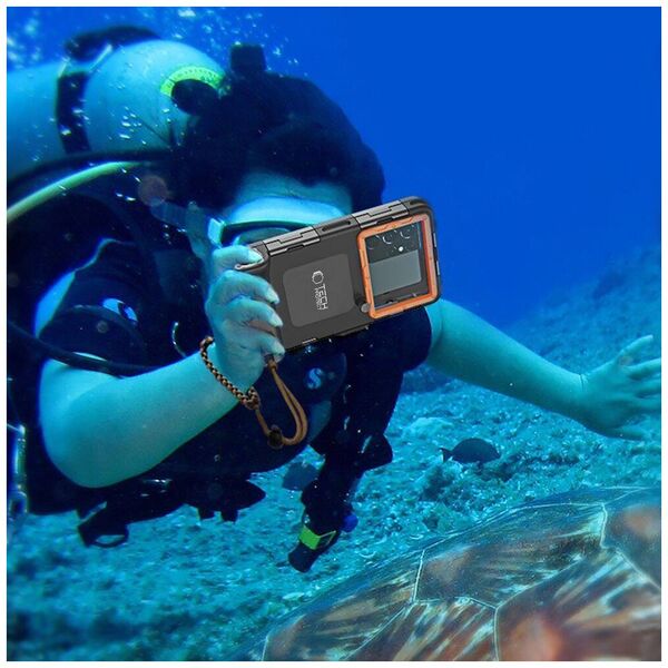 Case Tech-Protect IPX8 Diving Waterproof Case Universal black & orange 5906302310234