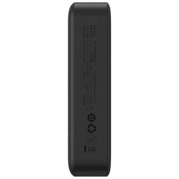 Power bank Baseus Magnetic Mini Wireless, 20000mAh, 20W, With Type-C cable, Black - 87088 έως 12 άτοκες Δόσεις