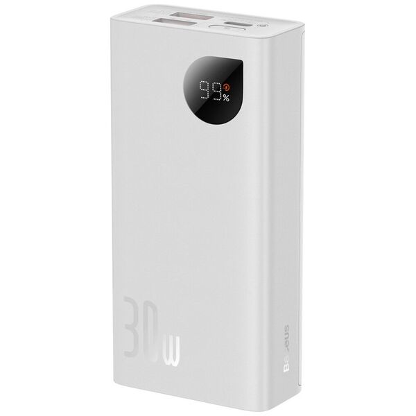 Power bank Baseus Adaman 2, 10000mAh, 30W, With Type-C cable, White - 87092 έως 12 άτοκες Δόσεις