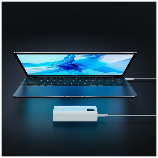 Power bank Baseus Adaman 2, 10000mAh, 30W, With Type-C cable, White - 87092 έως 12 άτοκες Δόσεις