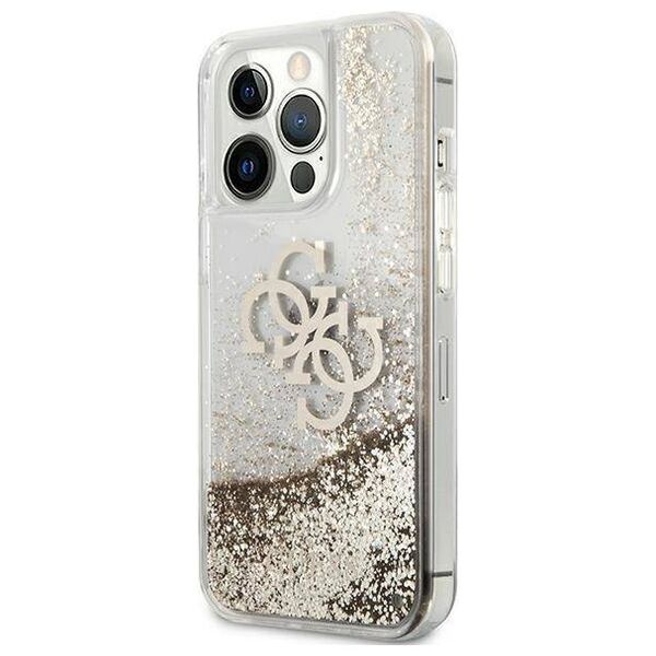 Original Case IPHONE 13 PRO MAX Guess Hardcase 4G Big Liquid Glitter (GUHCP13XLG4GGO) gold 3666339024666