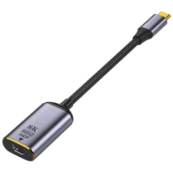 Adapter DeTech, USB-C – Mini DP, 8K, 60Hz, Gray - 17839 έως 12 άτοκες Δόσεις