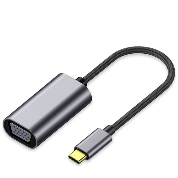 Adapter DeTech, USB-C – VGA, Gray - 17841 έως 12 άτοκες Δόσεις