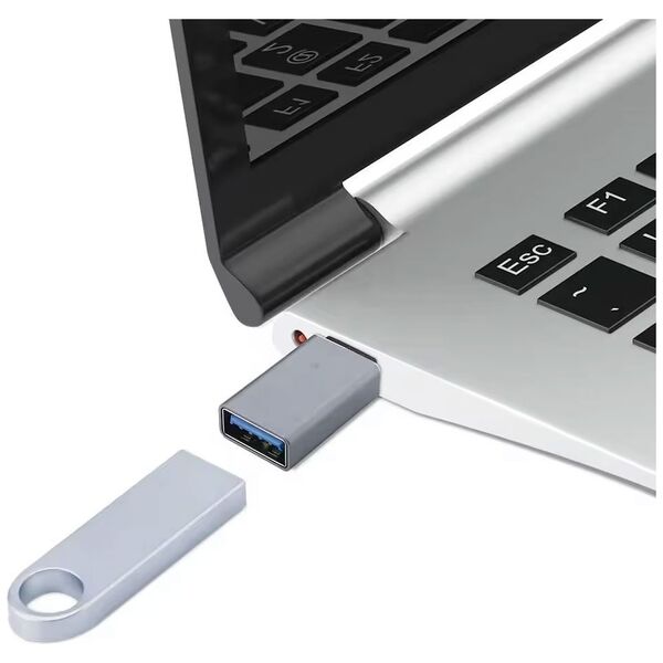 Adapter DeTech, USB (F) – USB C (M) OTG, Gray - 17855 έως 12 άτοκες Δόσεις